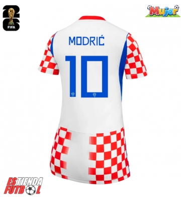 Croacia Luka Modric #10 Primera Equipación Mujer Mundial 2026 Manga Corta